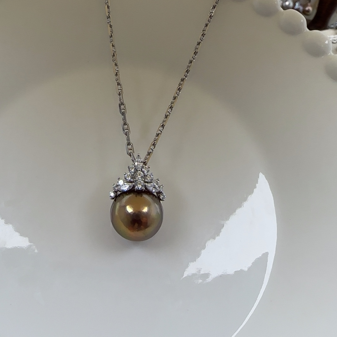 银S925镶嵌淡水珍珠吊坠(赠链)