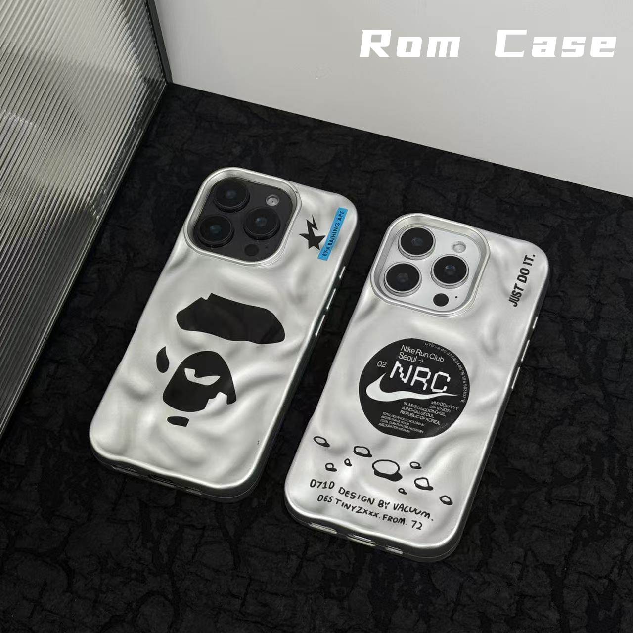 手机壳适用苹果16PM/15PM涂鸦创意钩子ins高级个性电镀陨石防摔壳