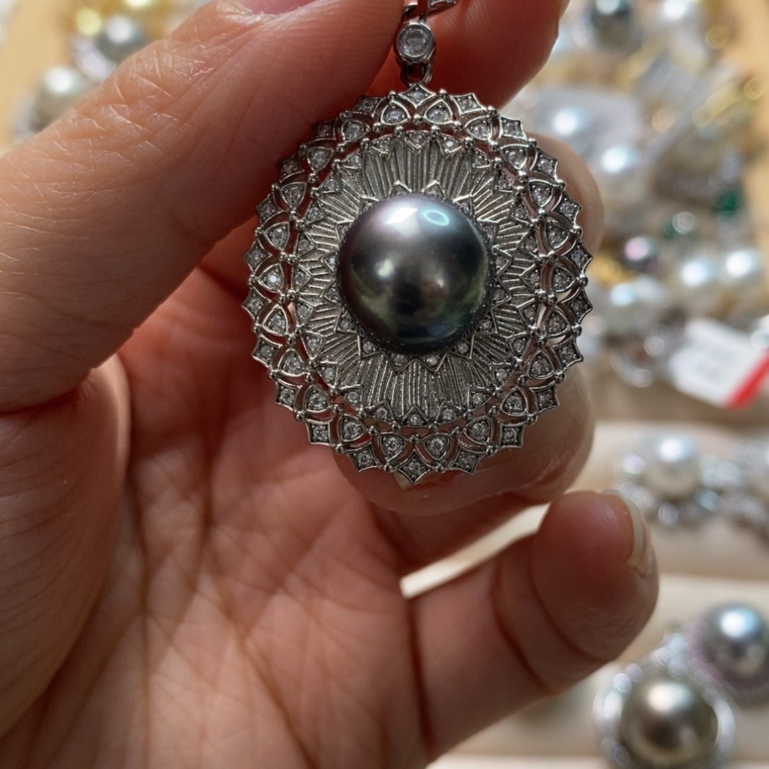 海水珍珠颈饰银S925镶嵌