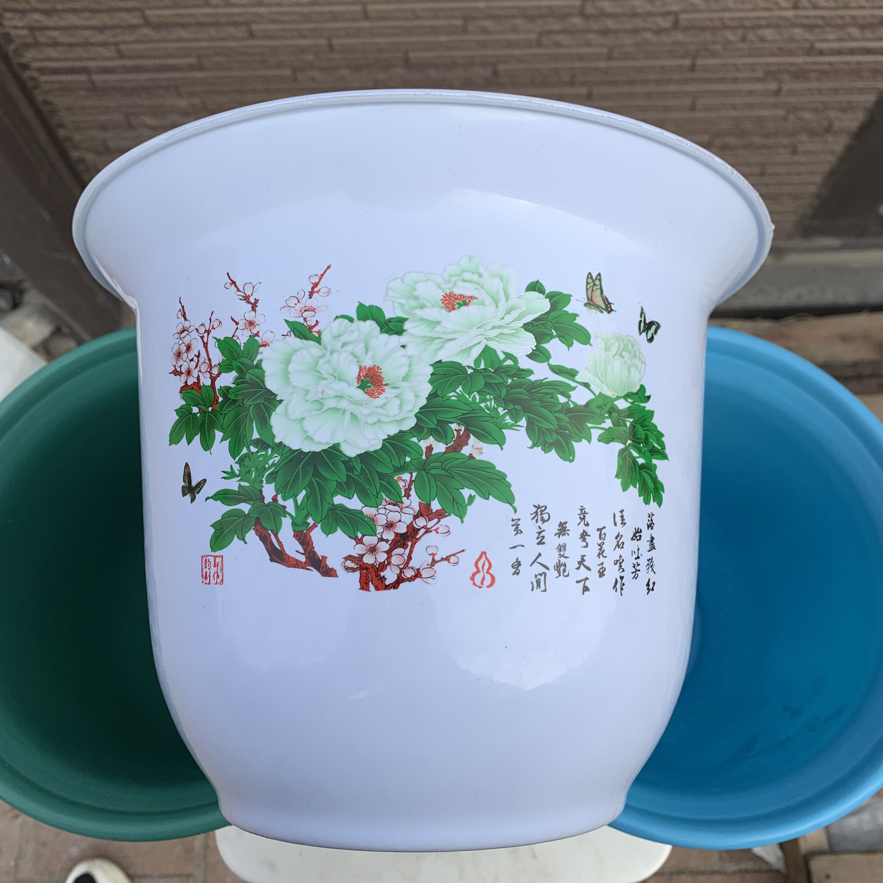 【怕1单发5个】仿陶瓷花盆加厚花盆大号盆景加厚树脂花盆多肉花盆