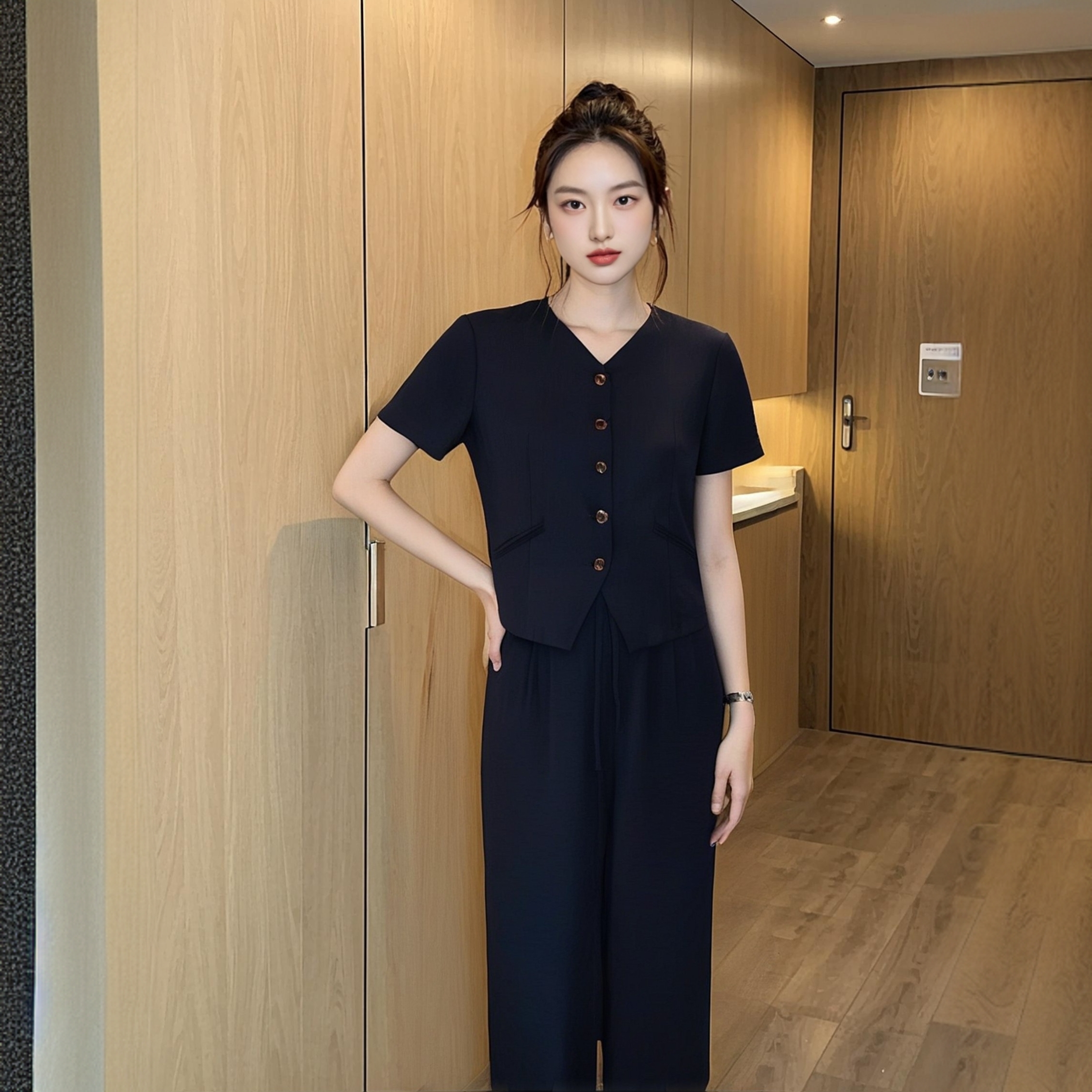 休闲风极简风时尚套装时尚女装轻熟风甜辣风肯豆风2535