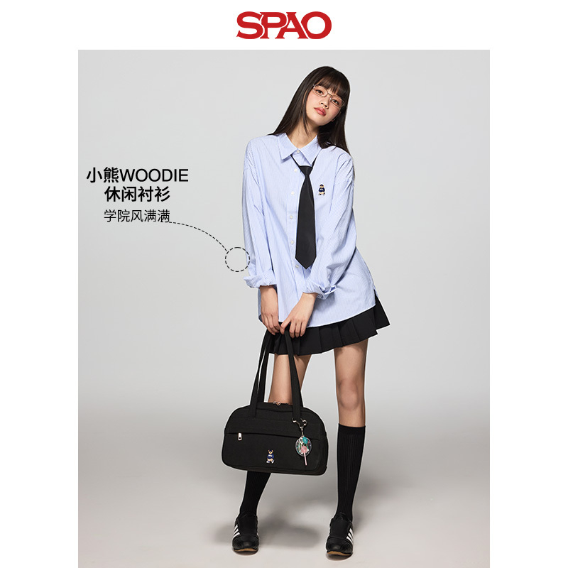 【WOODIE系列】SPAO韩国同款2025年新品男女同款休闲衬衫SPYWF49C82