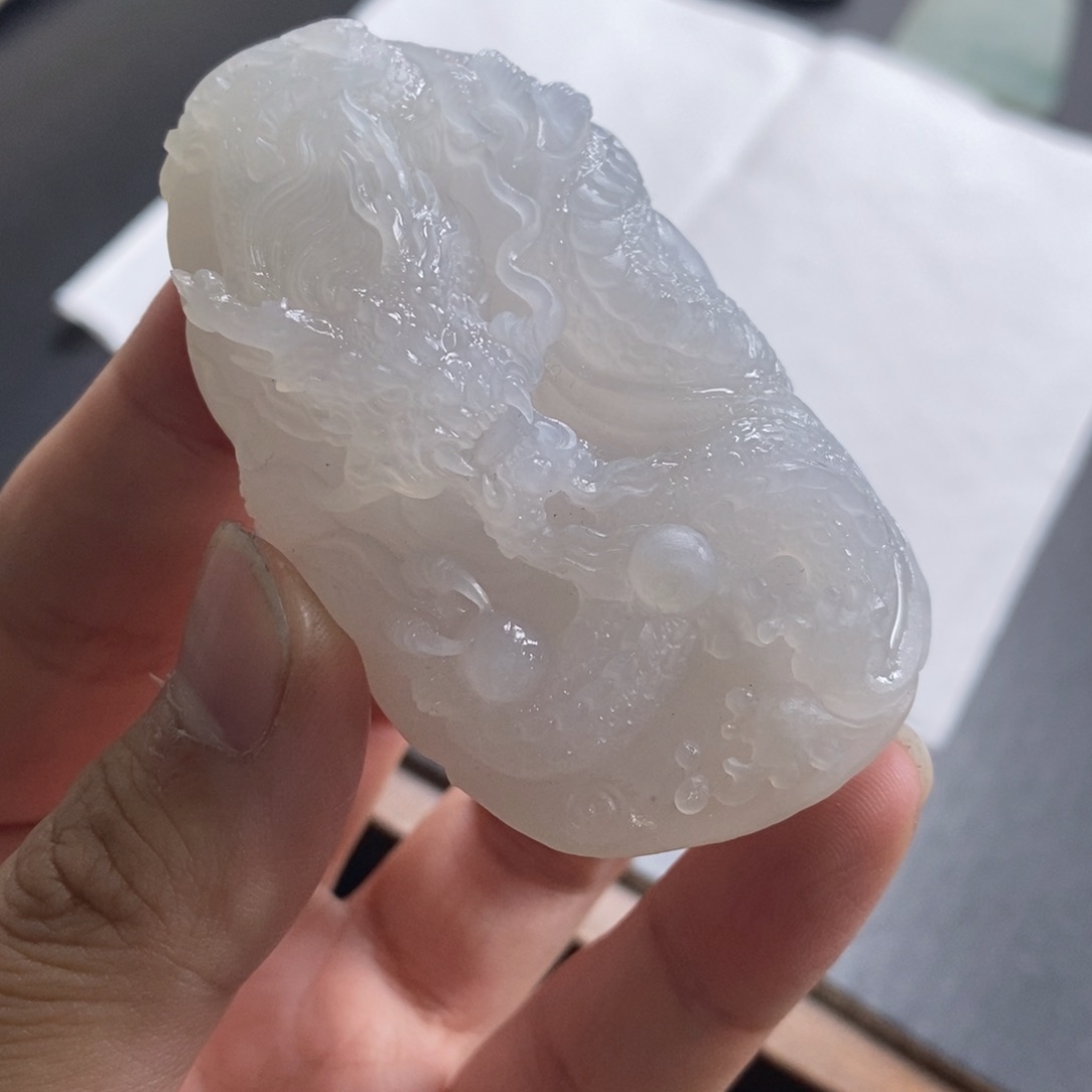 未镶嵌定制翡翠K****D龙牌 毛货无鉴赏期