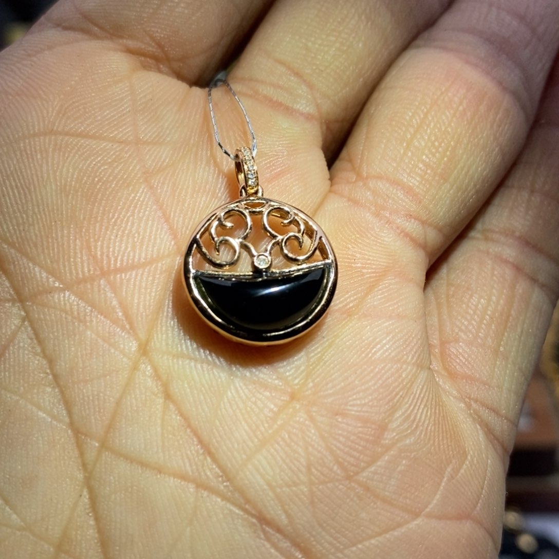 【闪购商品】翡翠颈饰18K金镶嵌镶嵌小吊坠