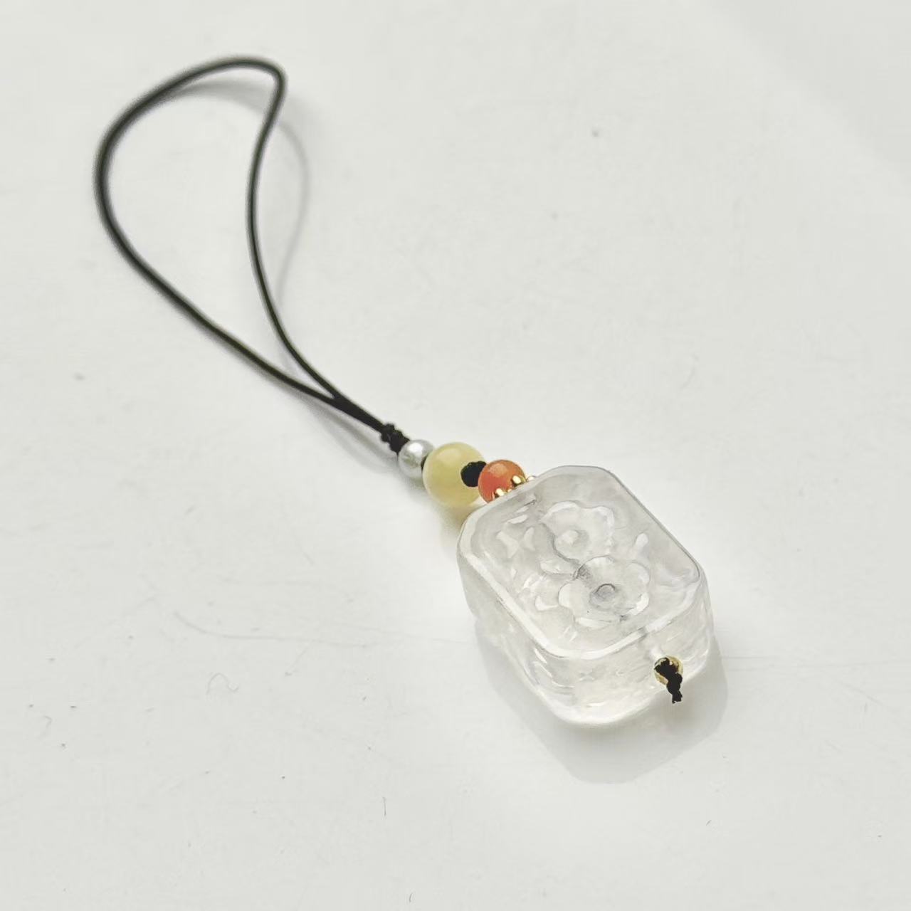 ZBG0772白水晶手机吊坠（天然珠宝多样性发其一）