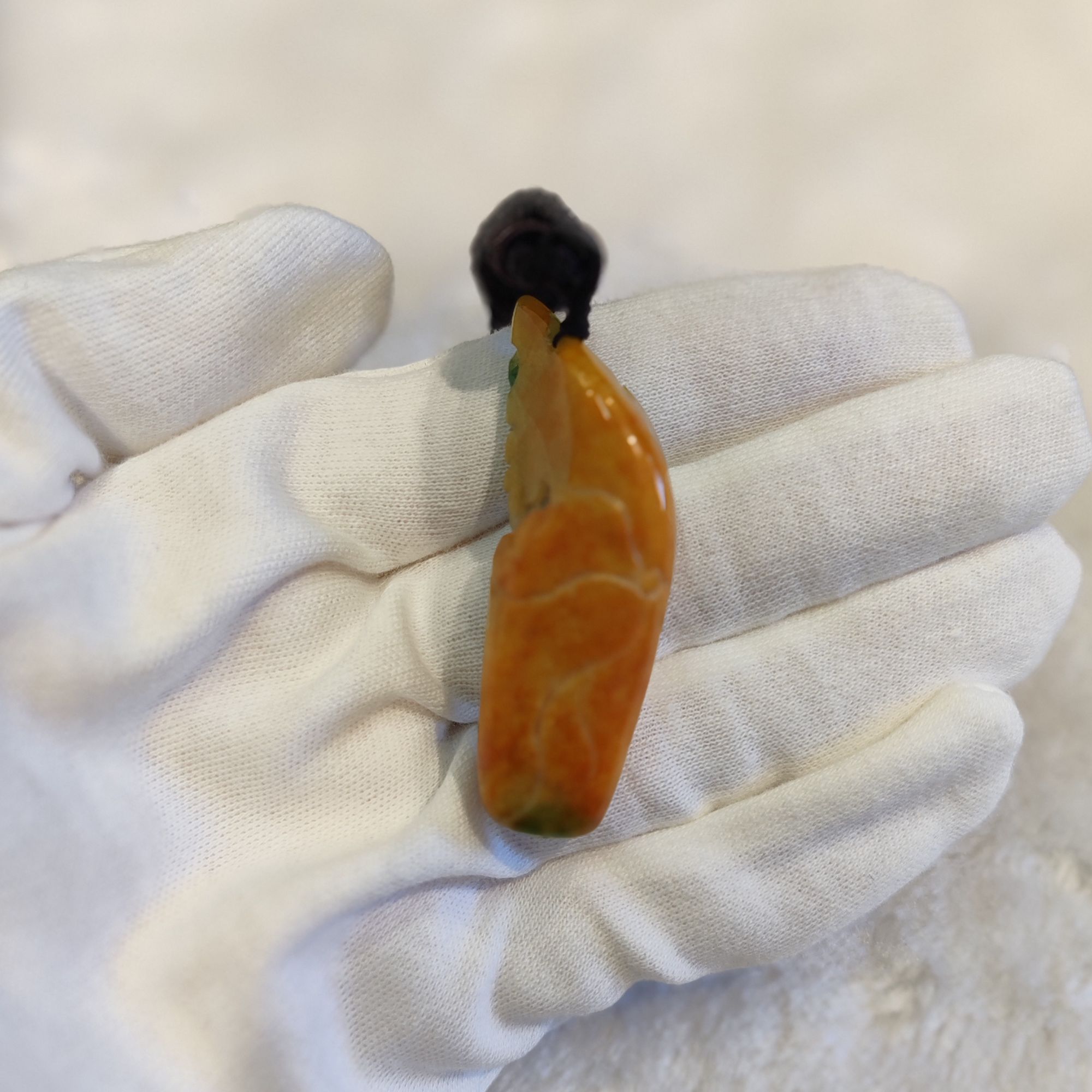 天然缅甸翡翠a货红翡荷叶好运锦鲤复古吊坠红带绿精美富贵项链