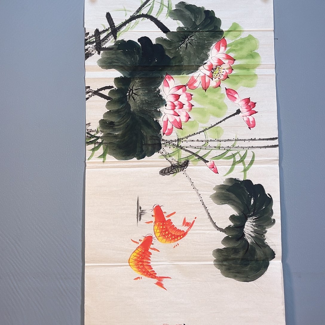 国画430 花红艳绿色如玉色