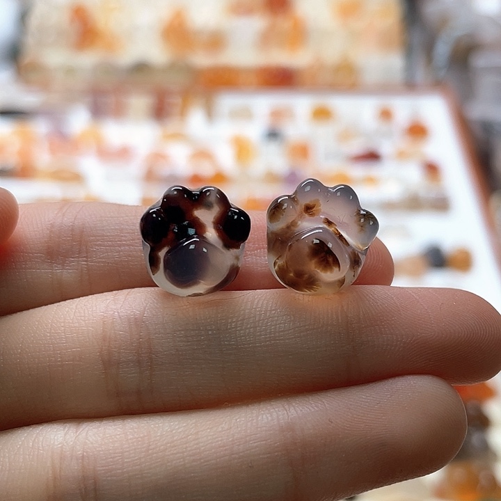 玛瑙/玉髓未镶嵌玛瑙草花猫爪