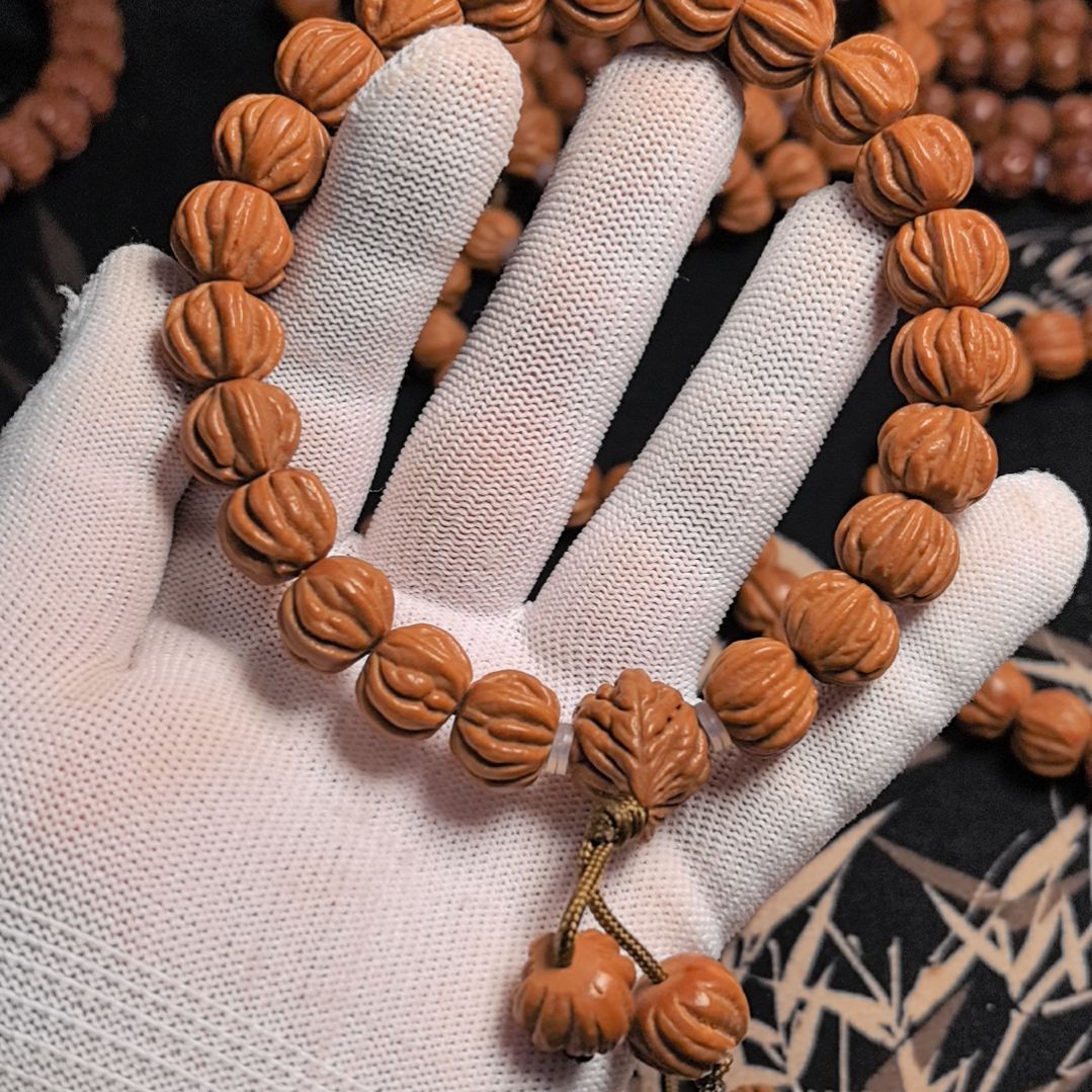 桃核吊坠京八棱手持