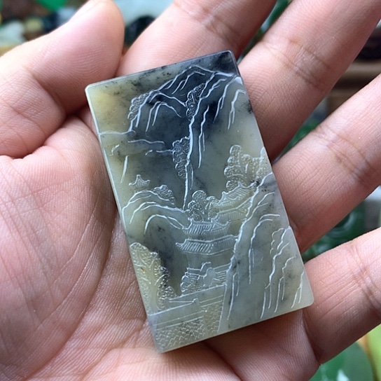 和田玉未镶嵌挂件