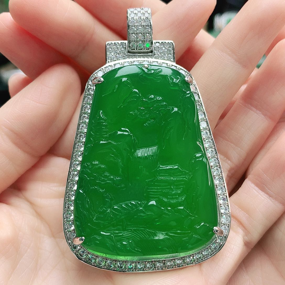 玛瑙/玉髓银S925镶嵌吊坠F****n