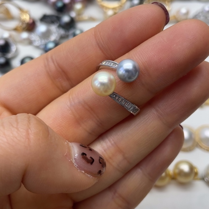 海水珍珠戒指银S925镶嵌