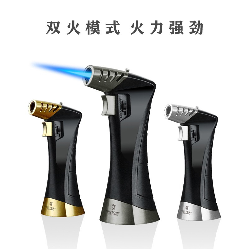 台式雪茄打火机防风直冲明火双用焊接喷火枪金属户外烧烤烘培工具