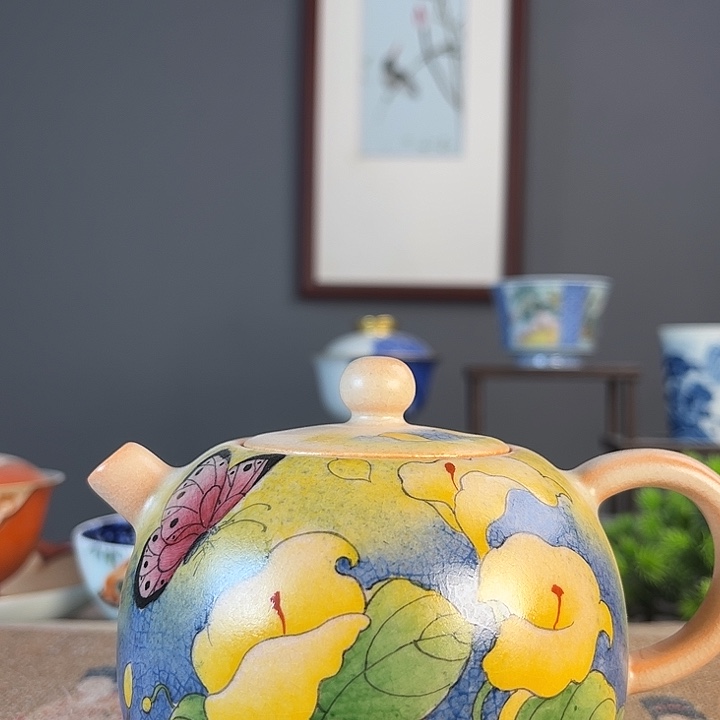 摆件景德柴烧茶杯多人