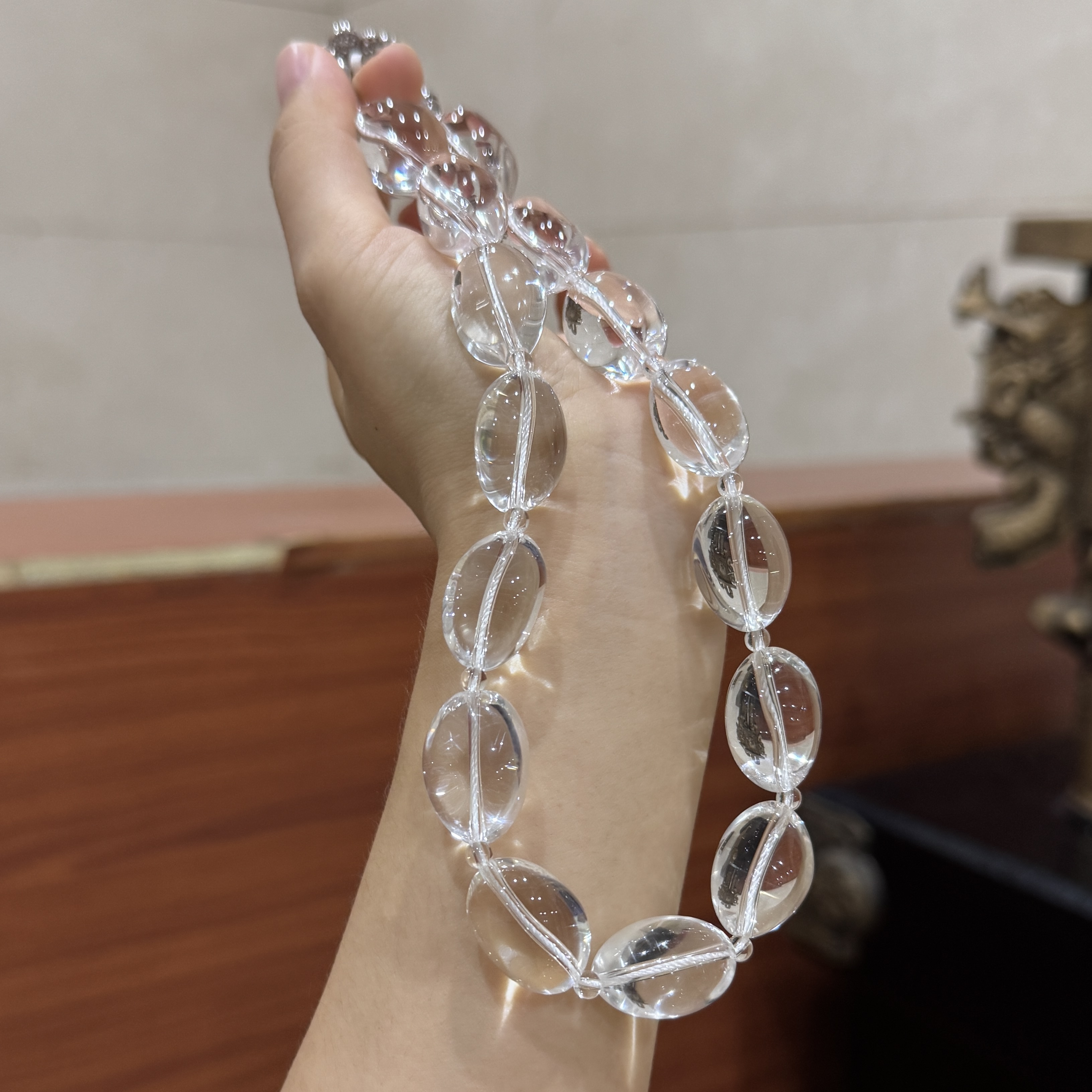 菀菀·天然白水晶随型925银项链