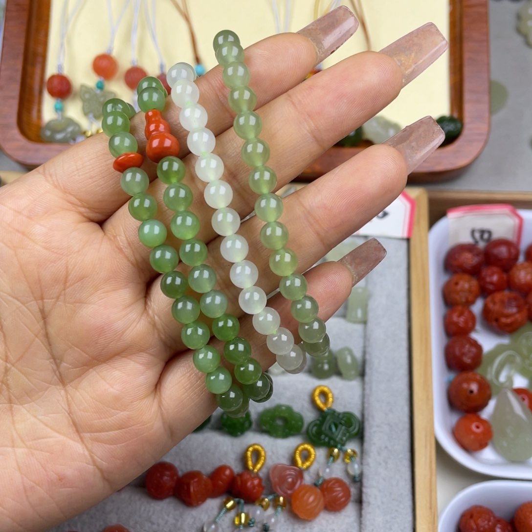 和田玉卡6手串未镶嵌