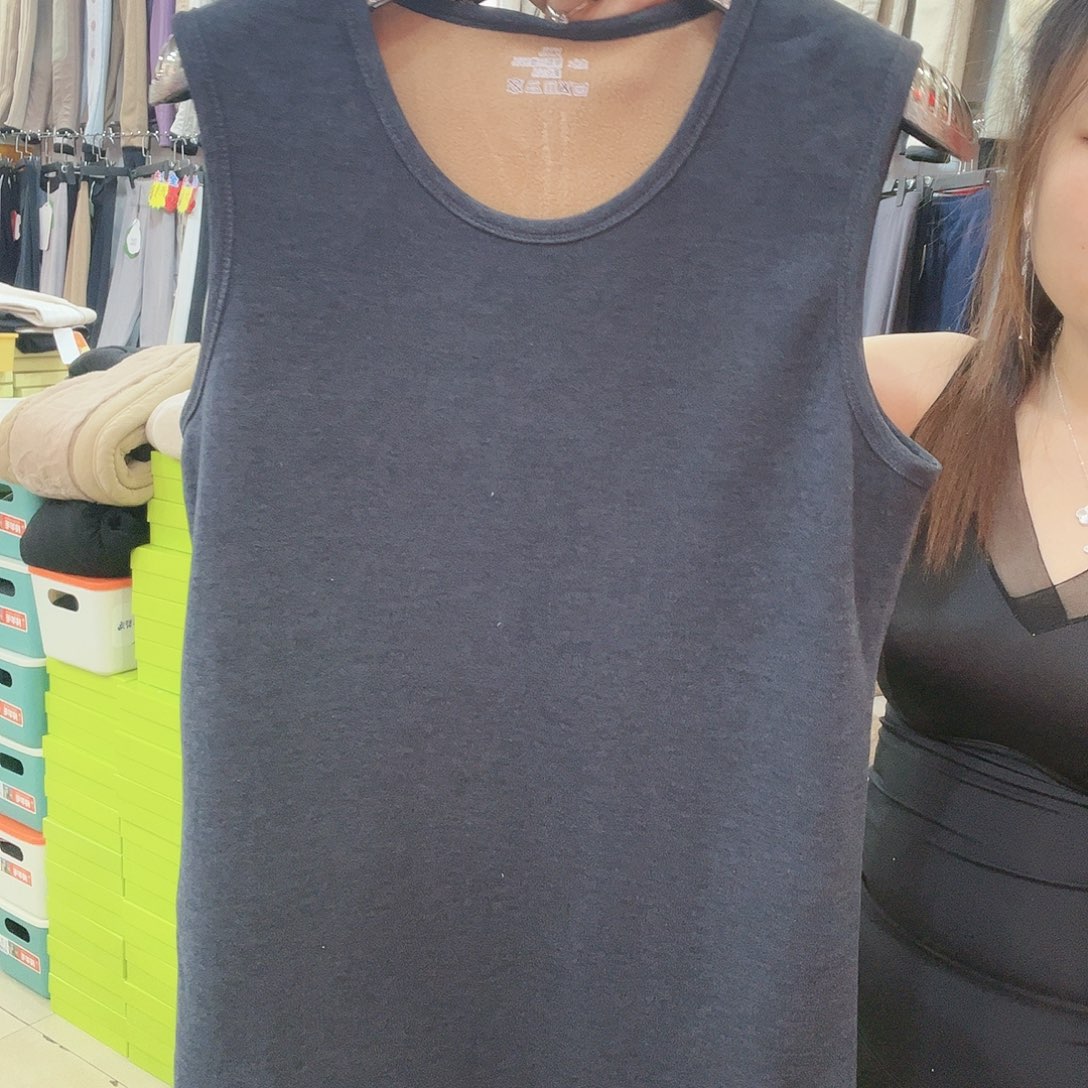 羊羔毛115-150斤男背心灰