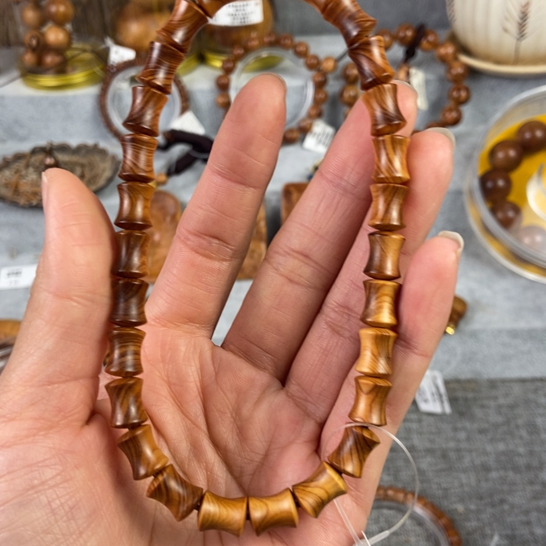 恐***丢柏木（崖柏）手串/手链北太行骨料竹节珠8/10