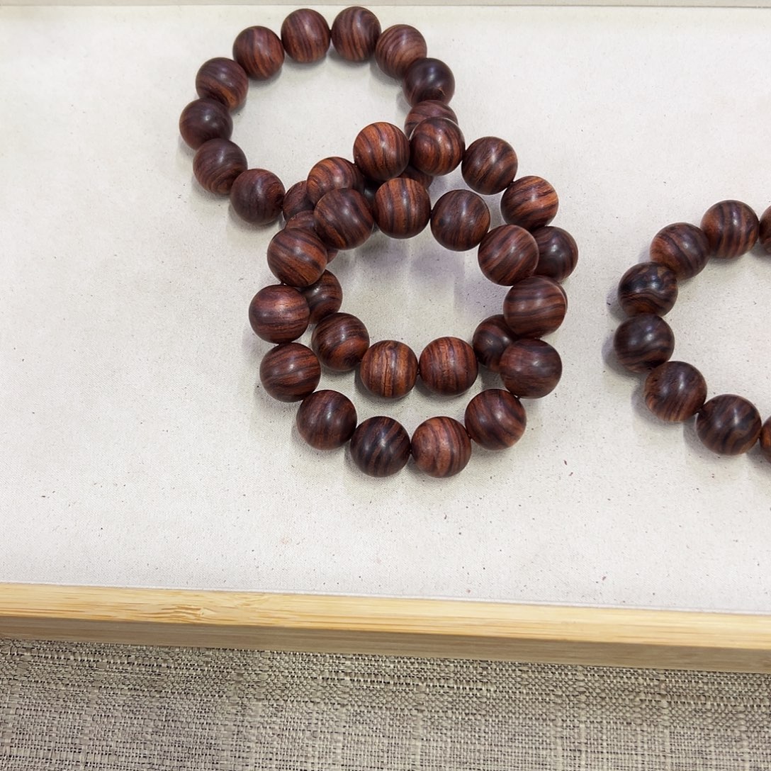 手串/手链黄花梨/降香黄檀18mm圆珠初抛油格