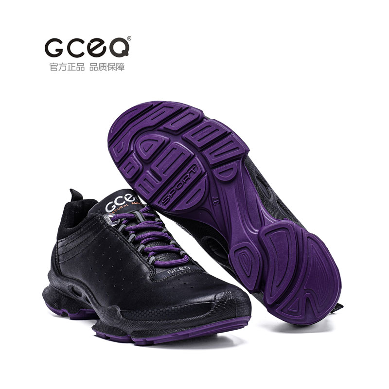GCEQ秋冬新紫色女士大经典户外运动鞋真皮跑步鞋休闲百搭健步鞋