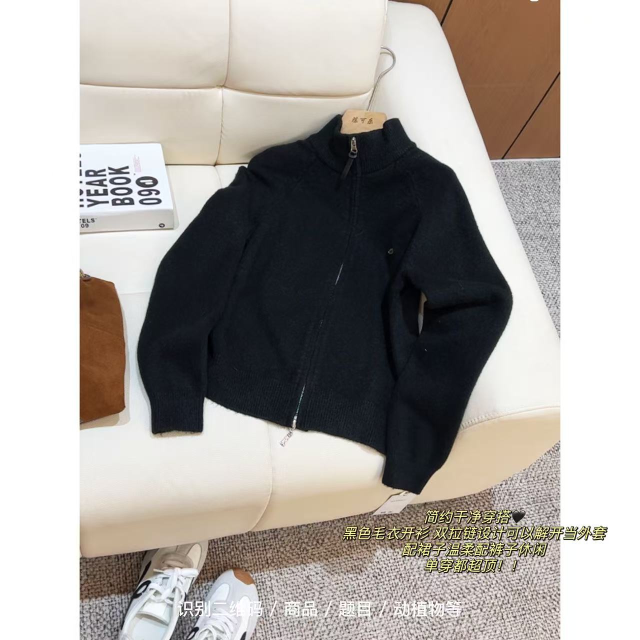 冬季半高领拉链针织简约大气百搭-M3940