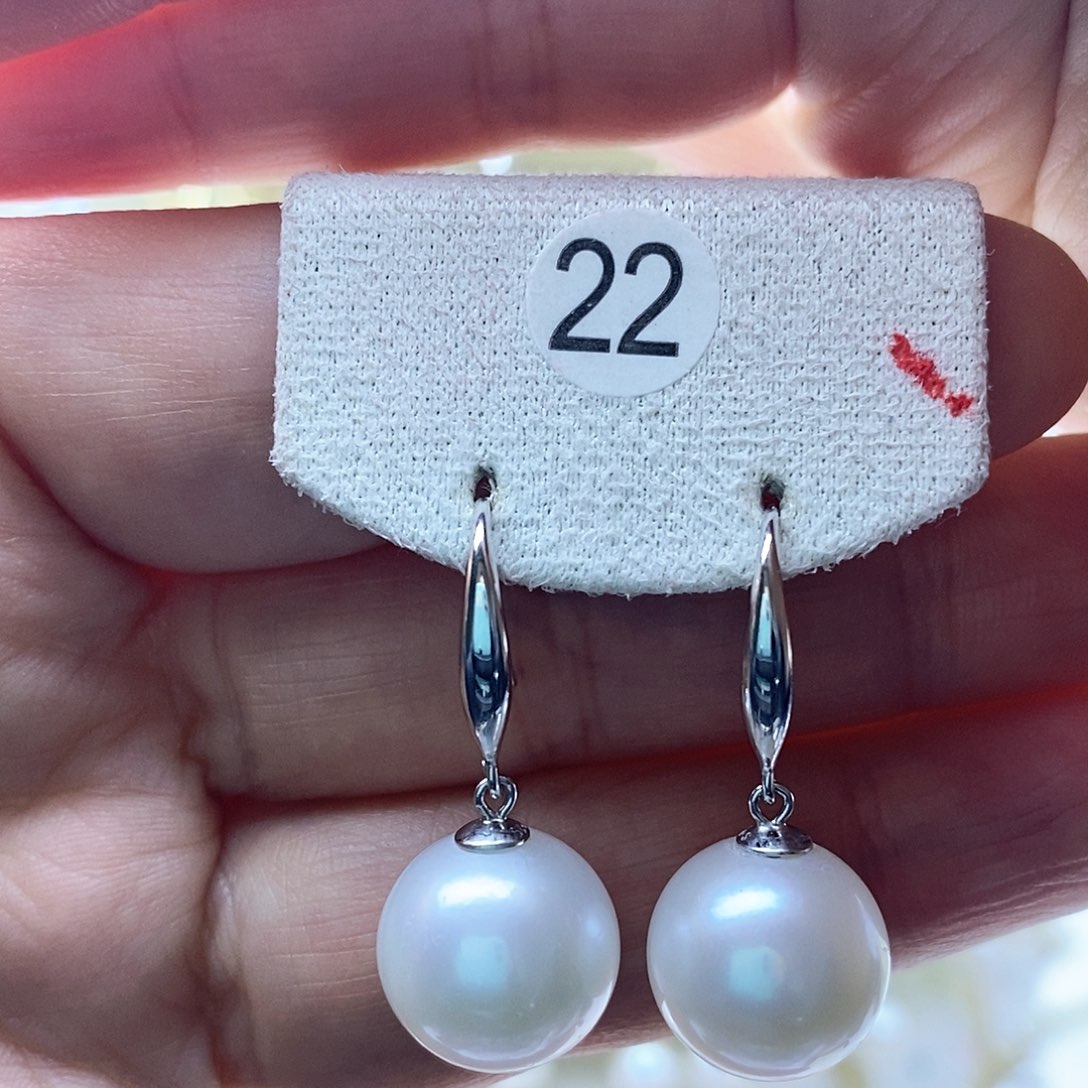 淡水珍珠耳饰银S925镶嵌