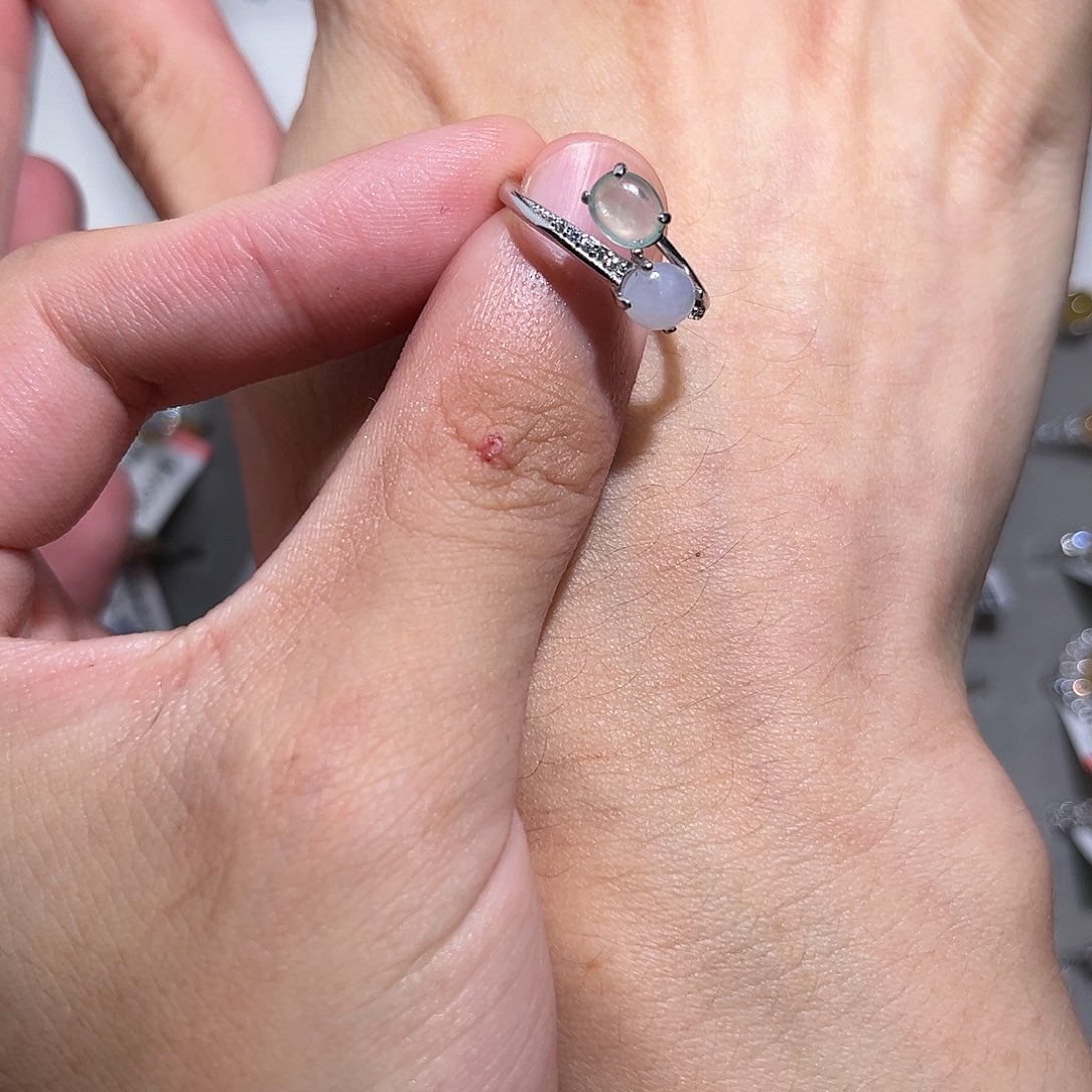 翡翠戒指银S925镶嵌667999