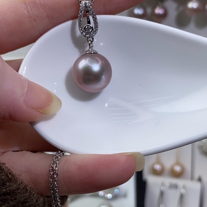 六***七淡水珍珠颈饰银S925镶嵌A