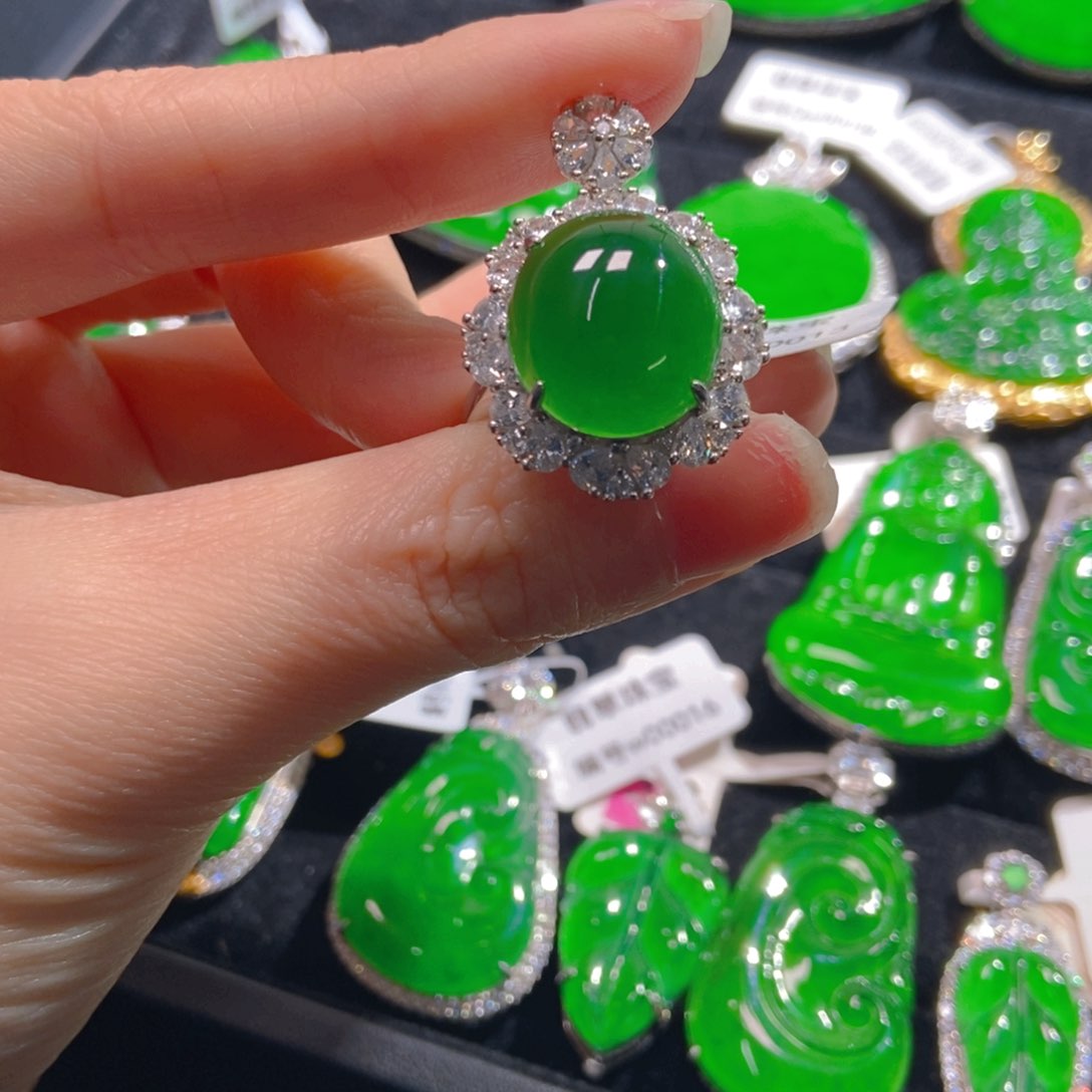 翡翠吊坠(不含链)银S925镶嵌