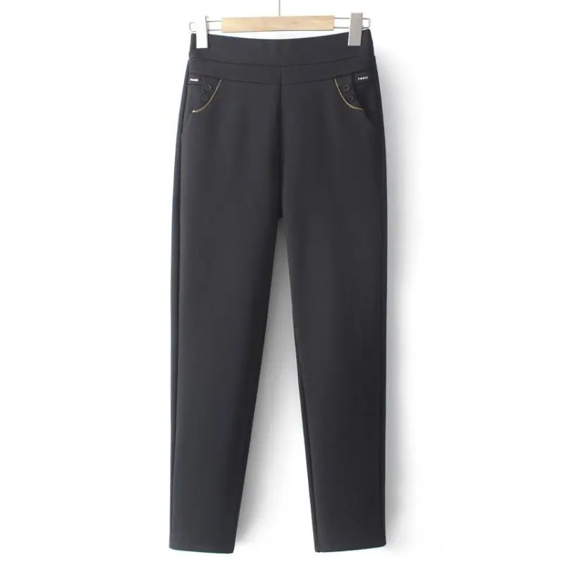 A040中年妈妈裤子春秋款中老年女裤冬季直筒外穿加绒秋冬老人长裤