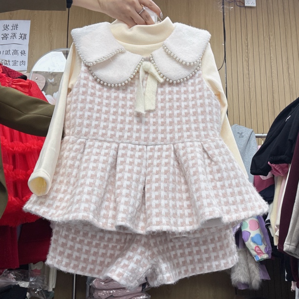 794哈哈家 女童新年装新款洋气韩版时髦三件套套装