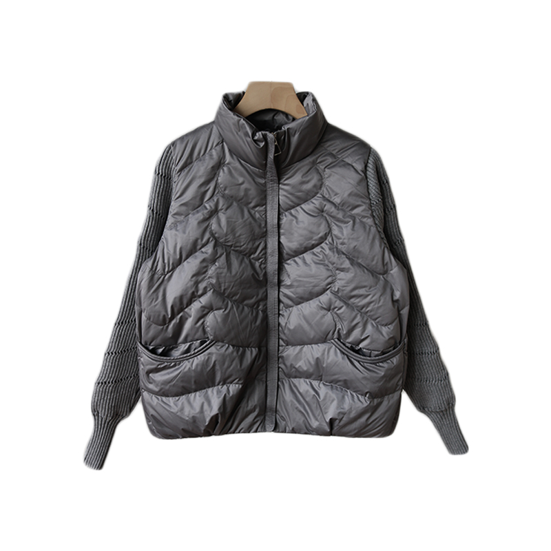 GELEISTORY 女生休闲针织拼接半高领轻薄羽绒服 GL2501