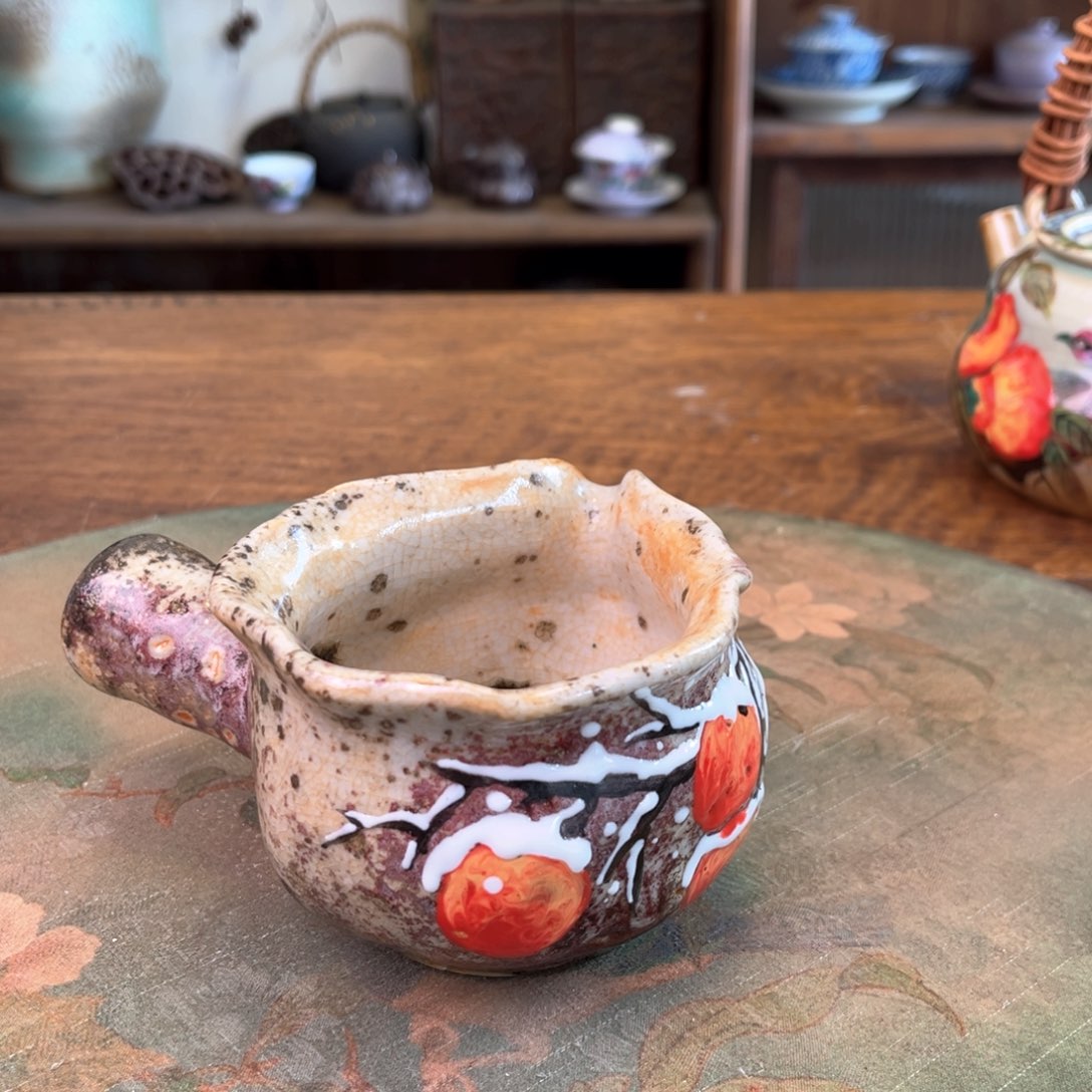 杯柴烧手工手绘陶瓷