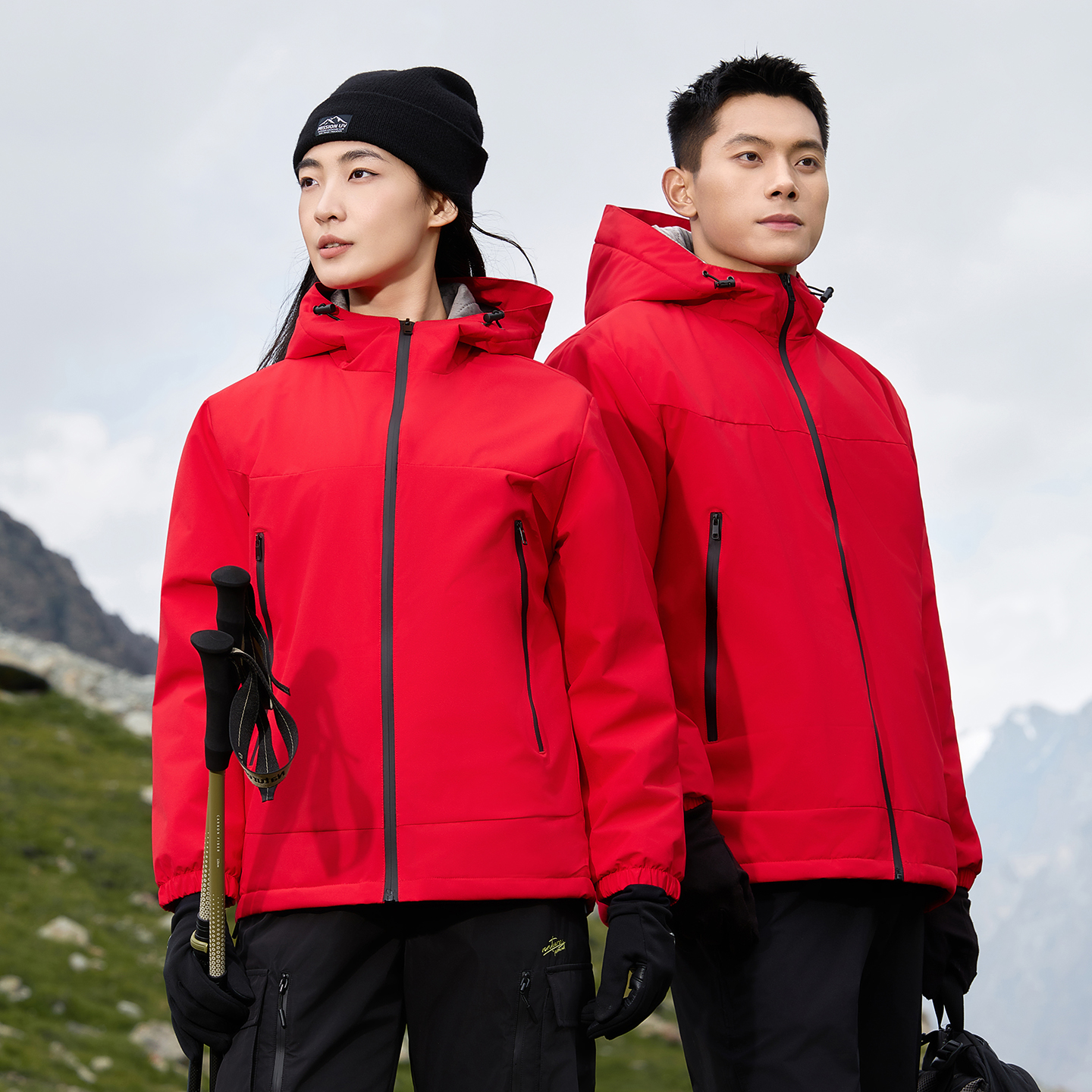 户外冲锋衣工作服定制外套单位团体一体加绒厚冲锋衣保洁服印logo