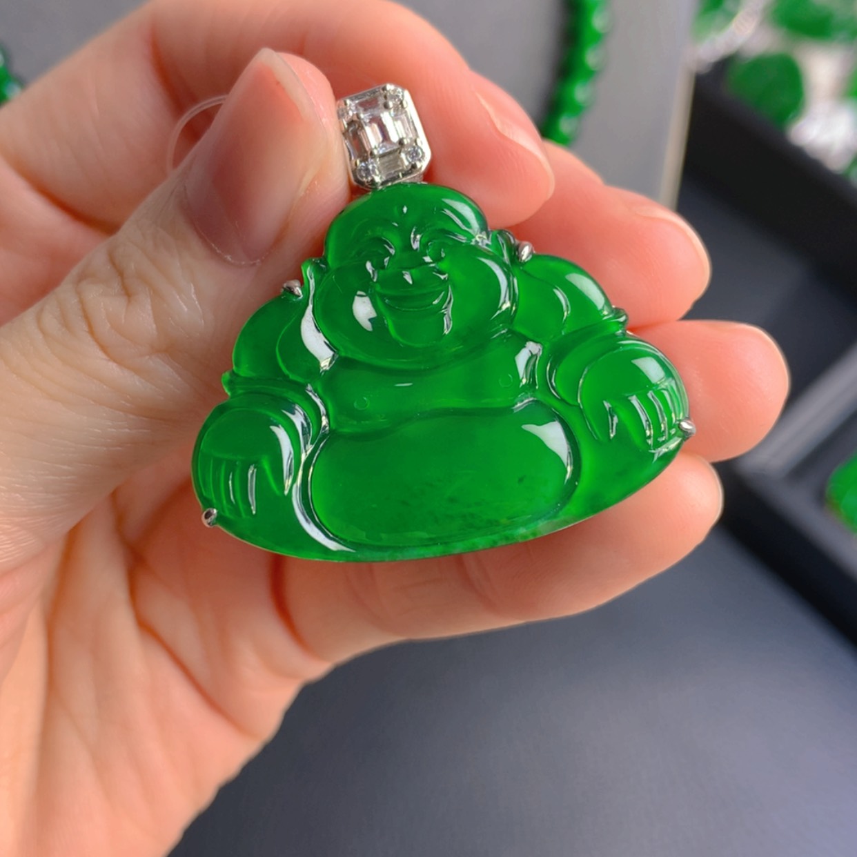 【闪购商品】翡翠吊坠(不含链)银S925镶嵌白****人