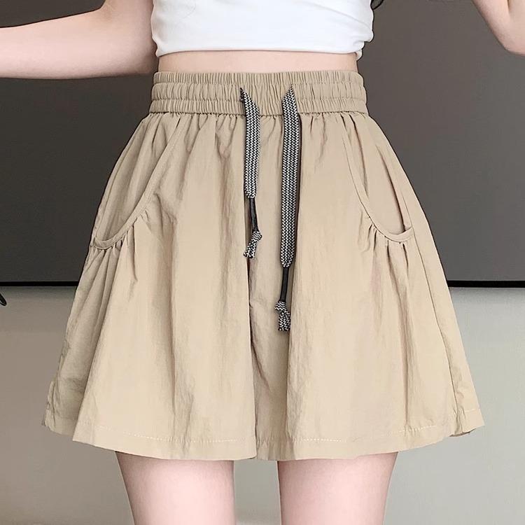 夏季显瘦大码高腰阔腿短裤韩版宽松百搭学生五分裤女薄款高腰图纸