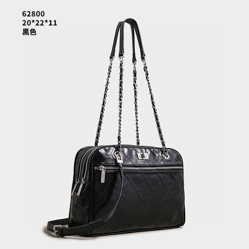 【Yì CHEN】SK-62800-黑色 简约时尚女士新款轻奢单肩斜跨包