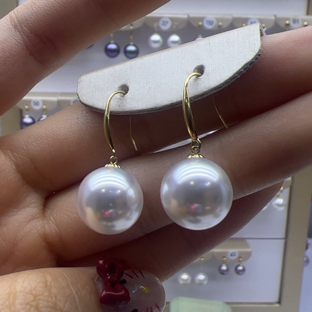 淡水珍珠耳饰18K金镶嵌