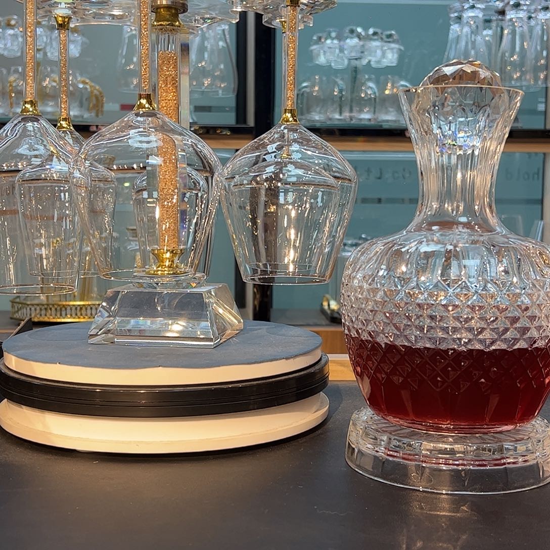 水晶玻璃手柄款24个红酒杯10胡10杯白酒杯醒酒器2个