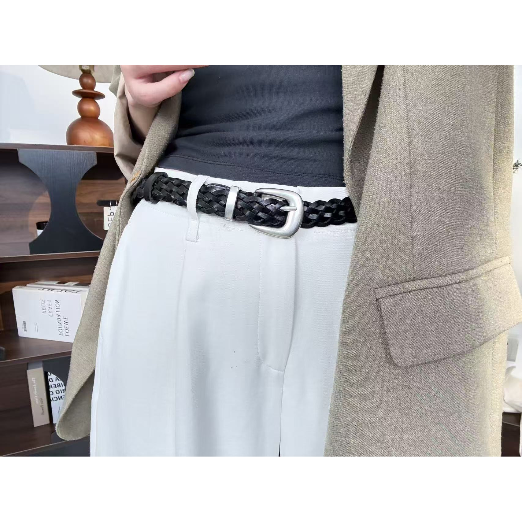 NANGE 定制/编织款腰带牛皮真皮休闲经典百搭女士腰带