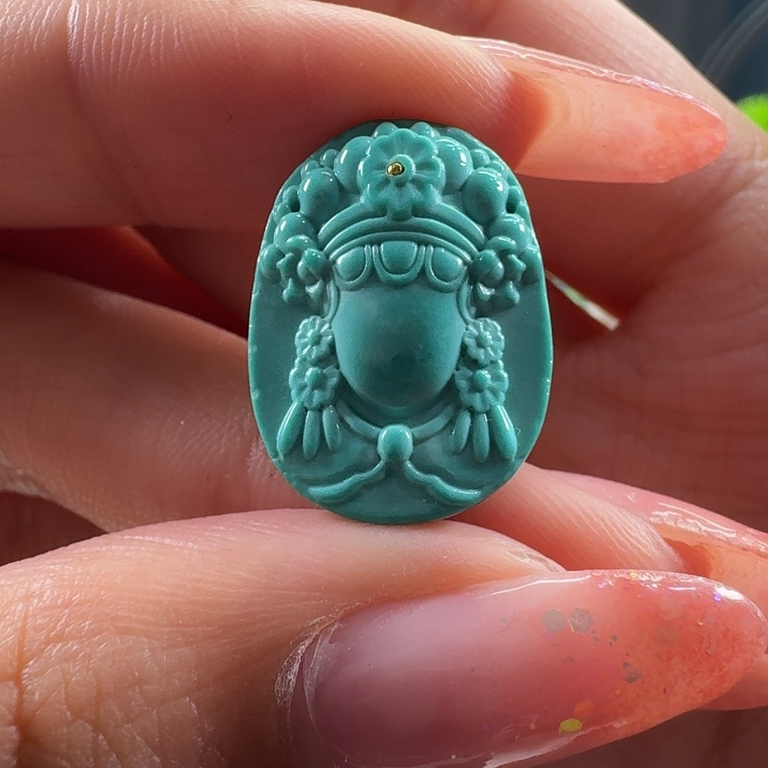 绿松石未镶嵌吊坠(不含链)花旦无相