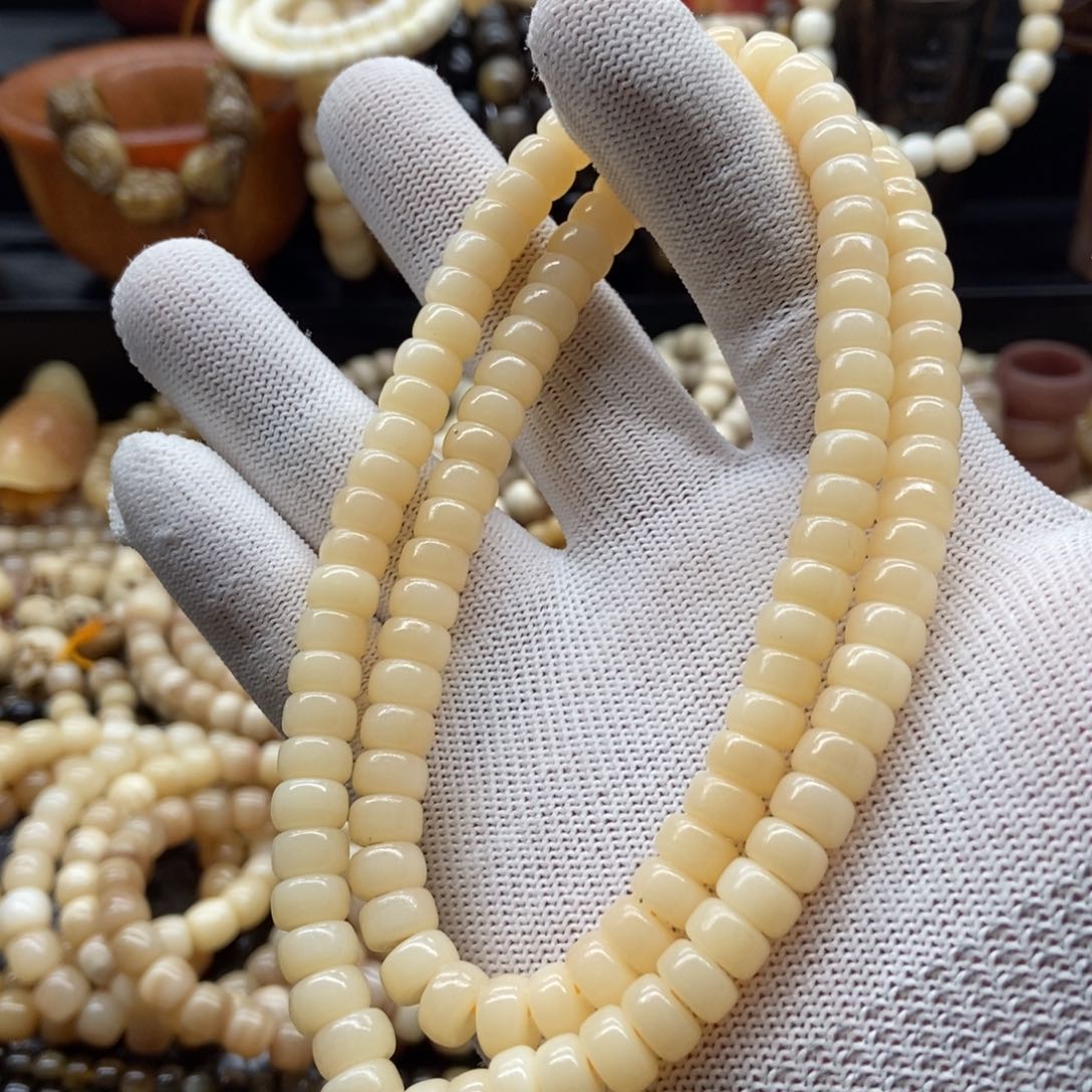 驼骨手串/手链8毫米药片108黄透料1