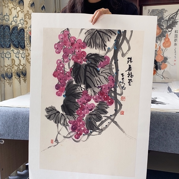 国画纯手绘国画写意作品43*63