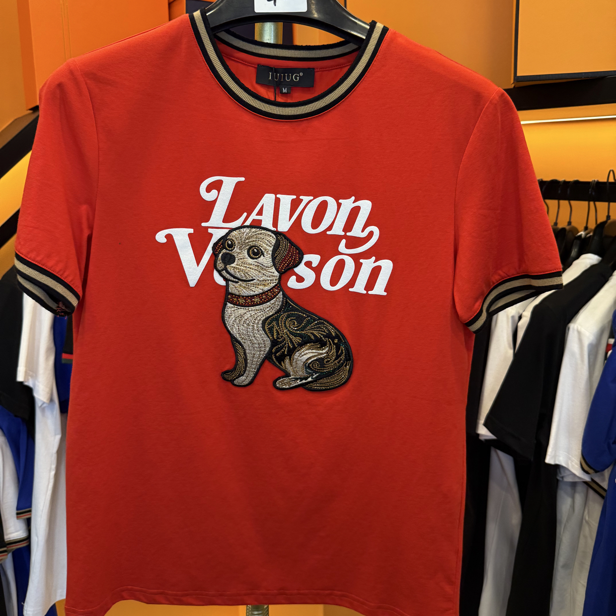 四十二号链接--87999--F家小狗刺绣  高奢丝光棉百搭短袖T恤