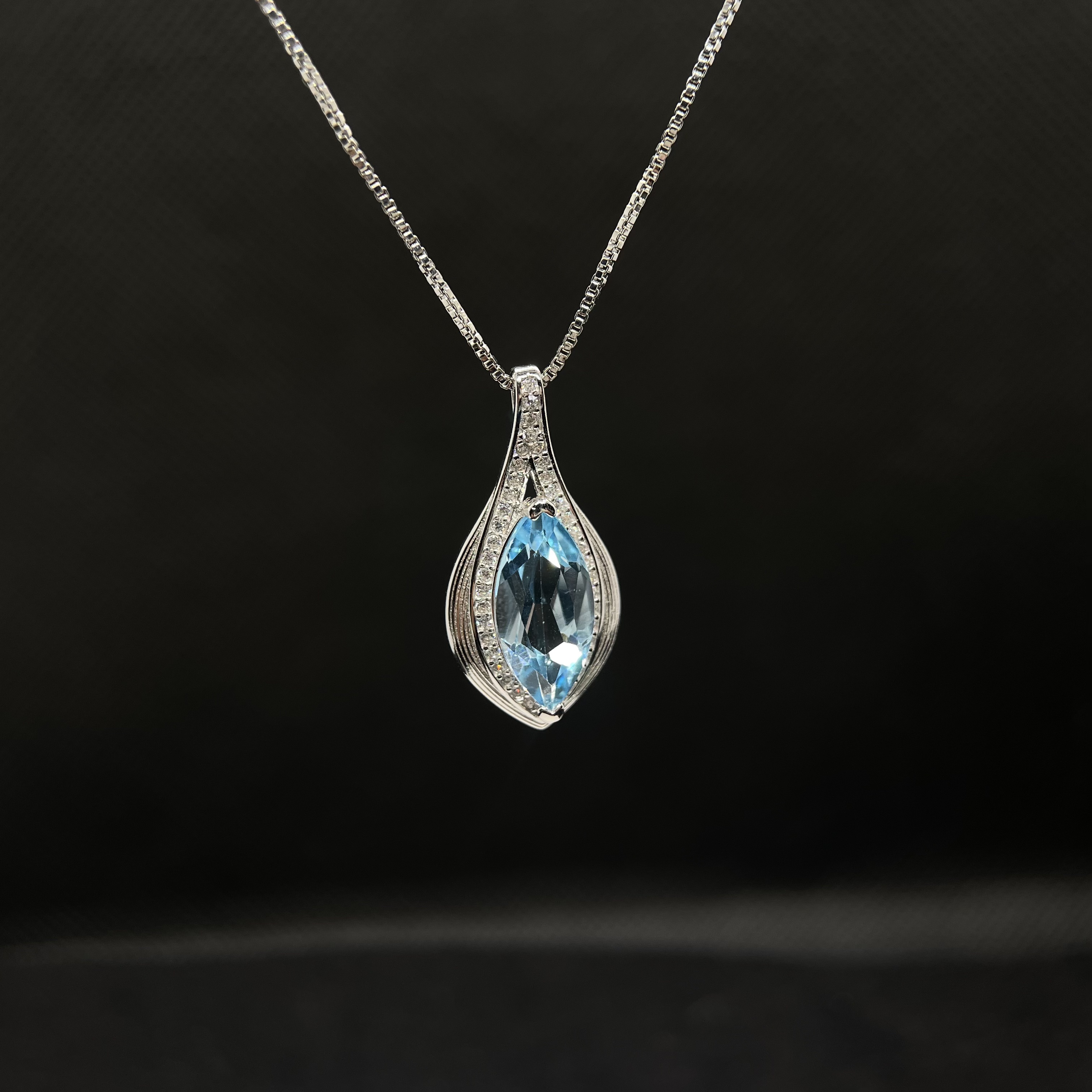 天空蓝托帕石14*7m吊坠s925 KT25052023