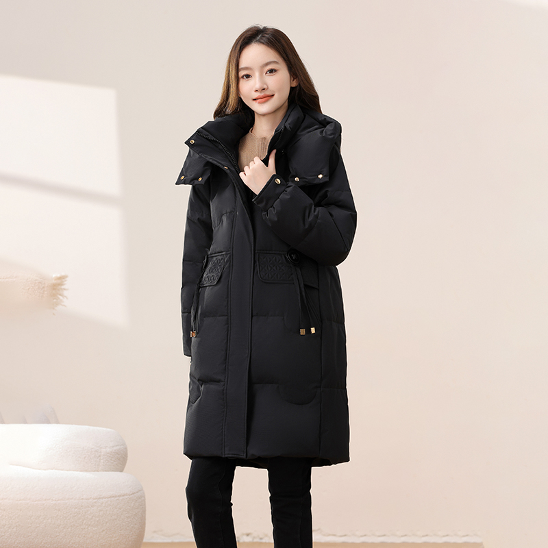 【现货】正品中长款羽绒服女冬装新款白鸭绒加厚保暖上档次妈妈装