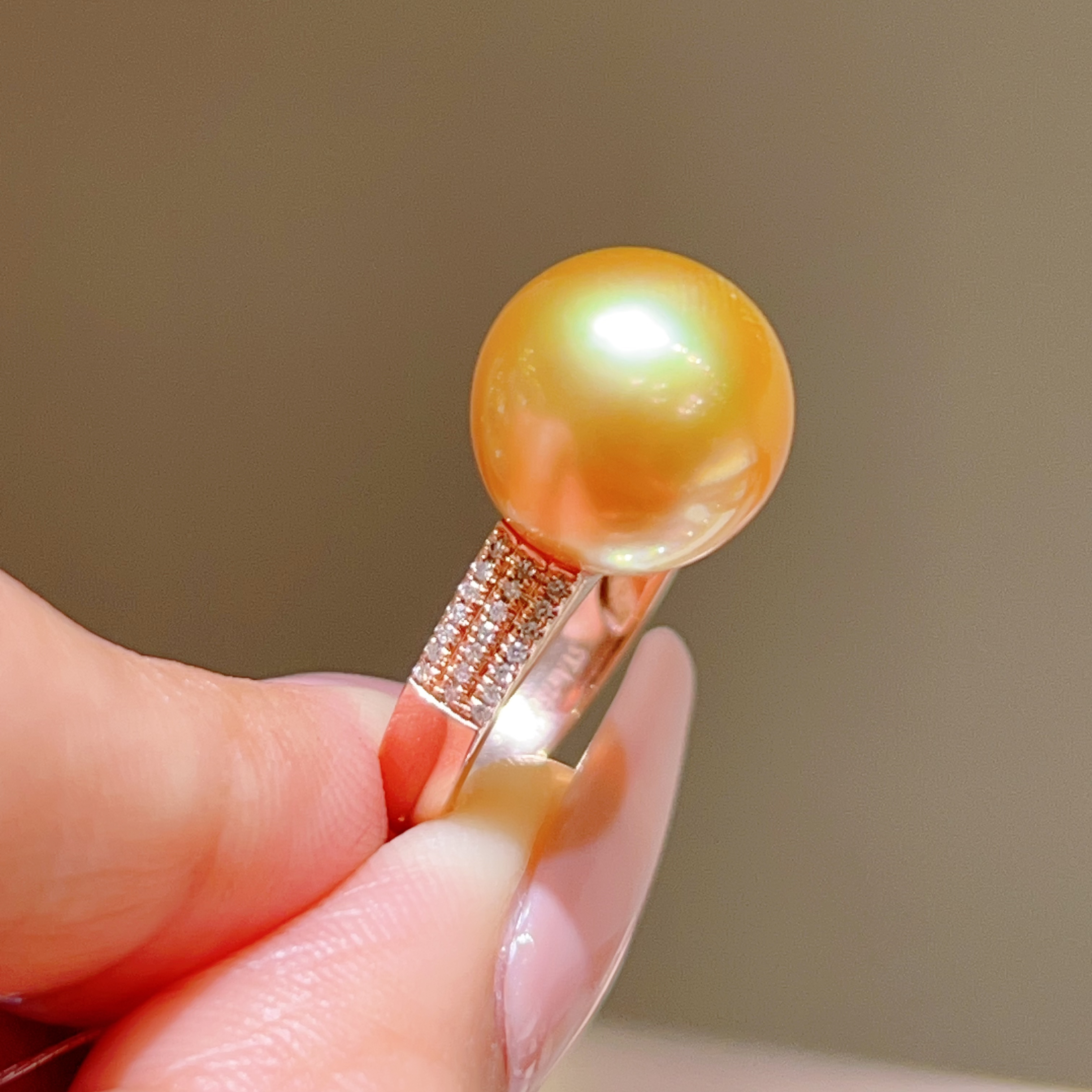 12➕mm 18k金镶嵌海水珍珠戒指 5200