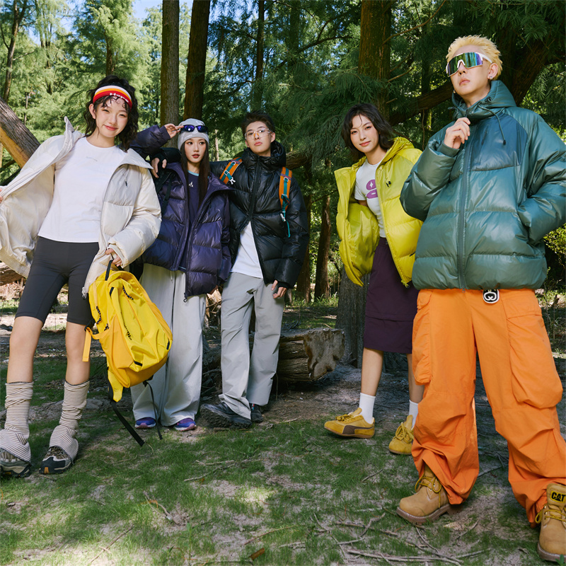 保暖户外棉衣男2025冬季新款宽松拼接撞色蓬松连帽外套百搭情侣装