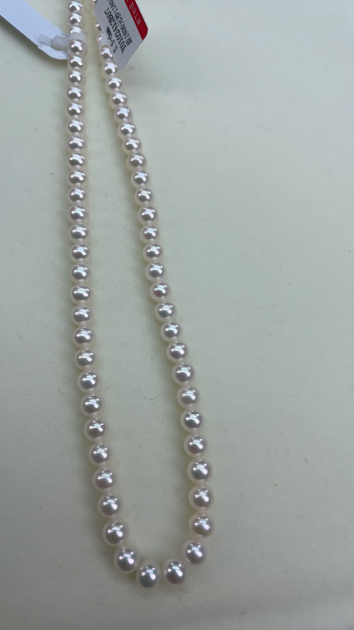 5.5-6极光近正圆冷青白几乎无暇淡水珍珠