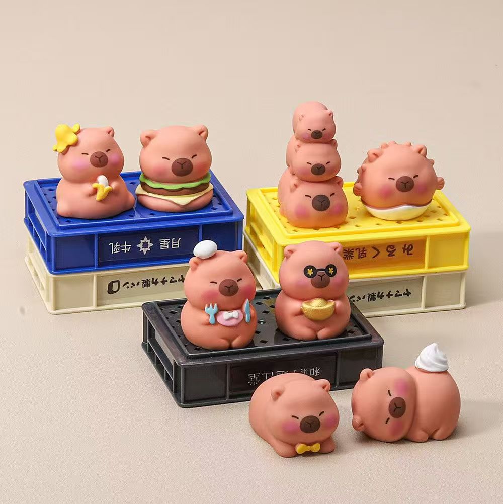 手感漆食玩卡皮巴拉diy摆件